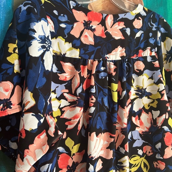 Adyson Parker Navy Floral Blouse S - Picture 7 of 14